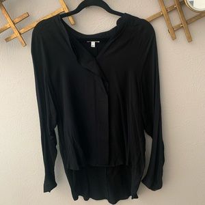 NWOT Leith Black Long Sleeve with Simple Ruffle Detail